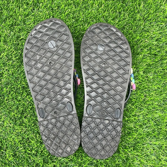 Black Beaded Flip Flops size 9.5 - Picture 5 of 9